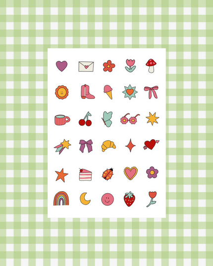 bella oggioni sticker sheet including cute little journal doodles