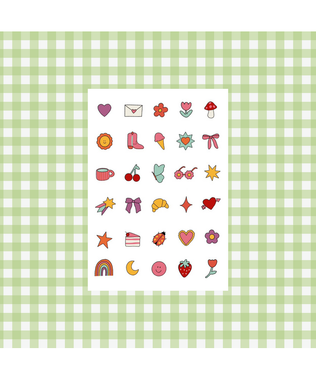 bella oggioni sticker sheet including cute little journal doodles