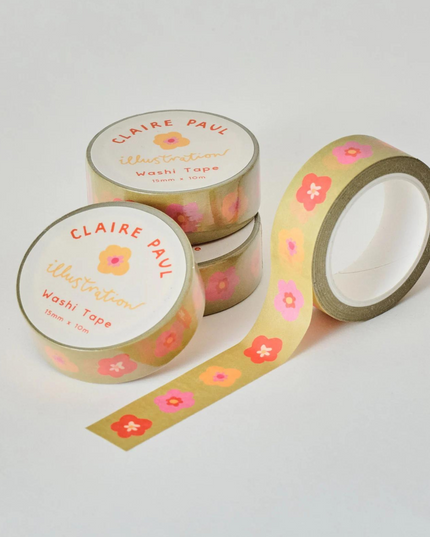 Green Florals Washi Tape