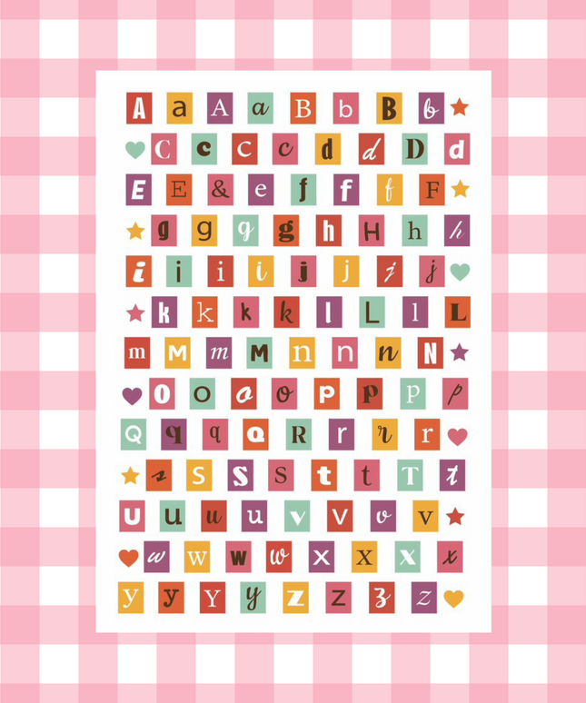 Journal Alphabet Sticker Sheet