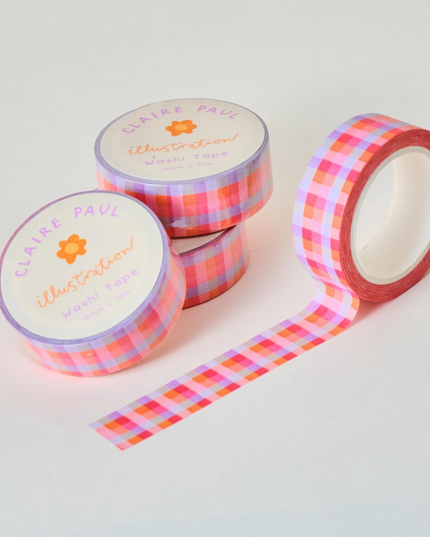 Pink Gingham Washi Tape