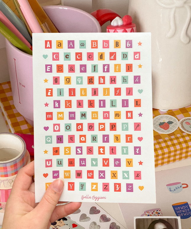 Journal Alphabet Sticker Sheet