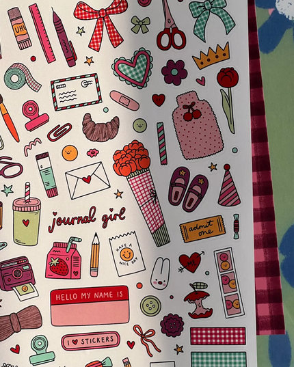 Journal Girl Sticker Sheet