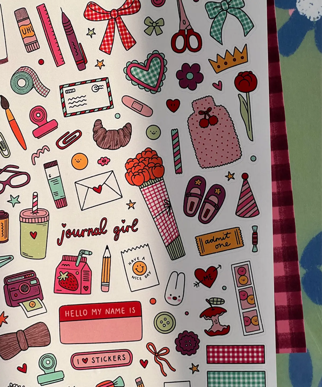 Journal Girl Sticker Sheet