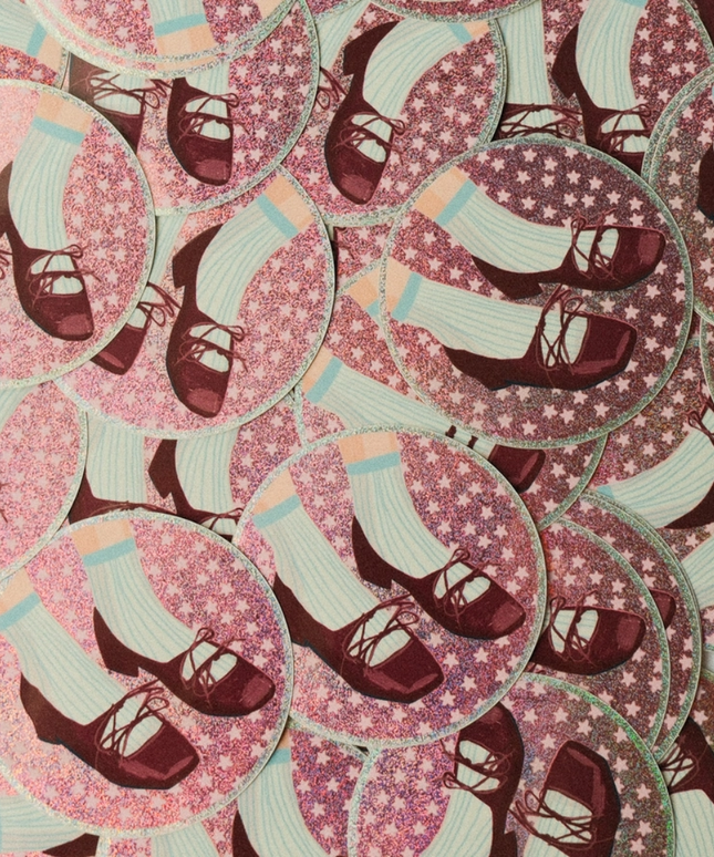 Mary Janes Glitter Sticker