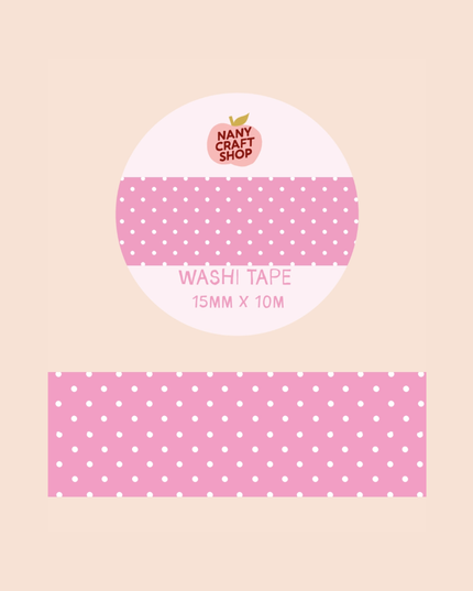Pink & White Polka Dot Washi Tape