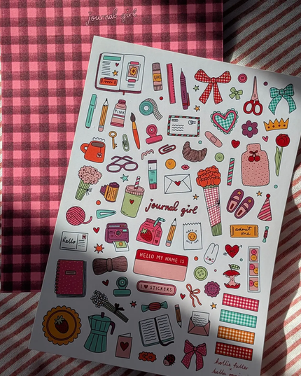 Journal Girl Sticker Sheet