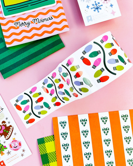 Christmas Lights Stickers (off the roll)