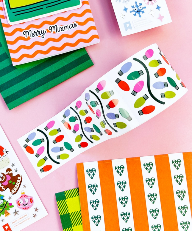 Christmas Lights Stickers (off the roll)