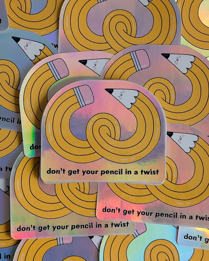 Pencil in a Twist Sticker