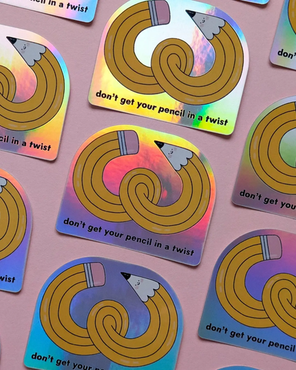 Pencil in a Twist Sticker