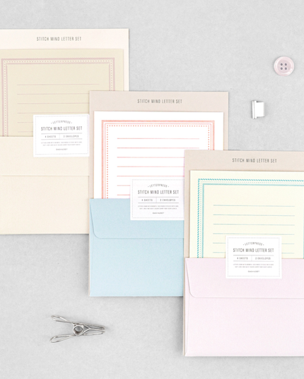 Letter Press Writing Set (3 colours)