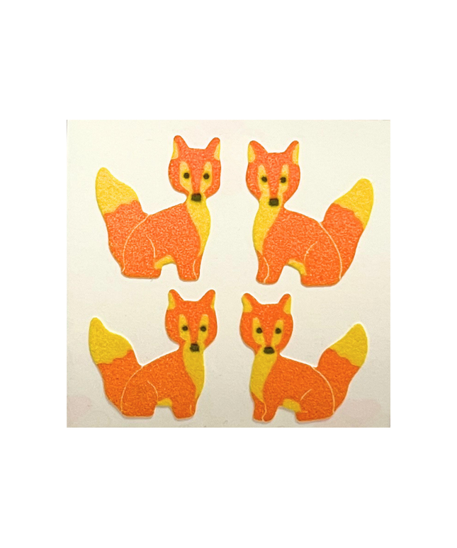 Fuzzy Fox Stickers (off the roll)