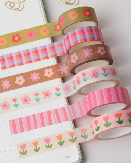 Pink Gingham Washi Tape