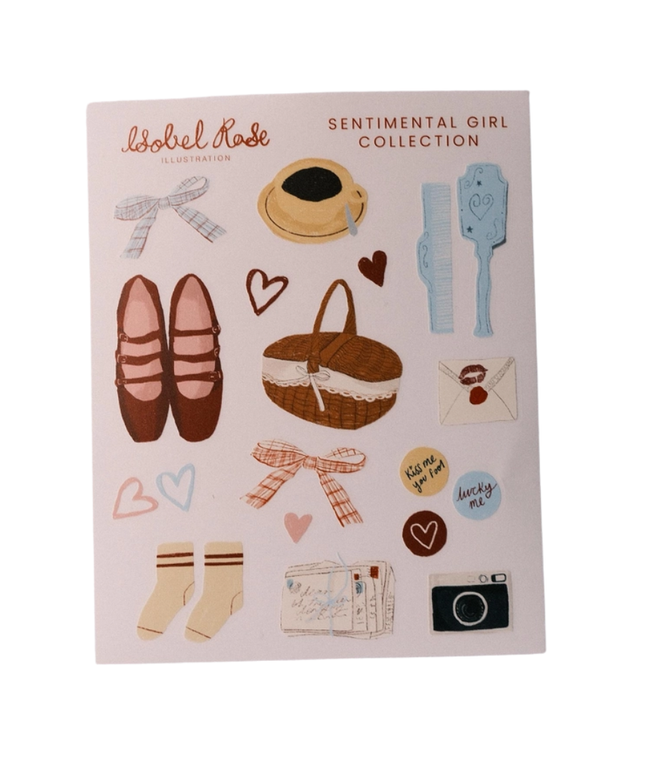 Sentimental Girl Sticker Sheet
