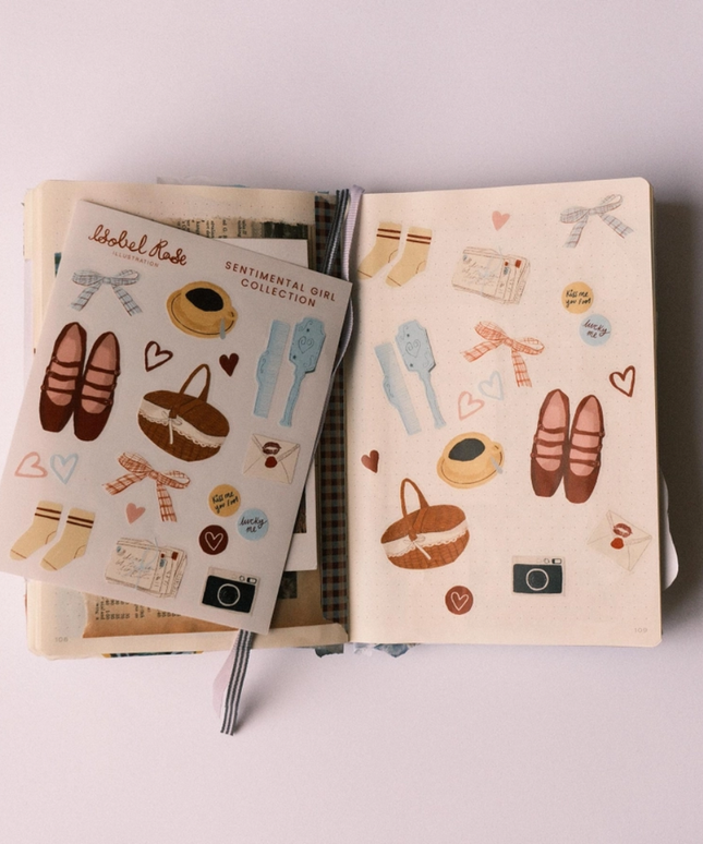 Sentimental Girl Sticker Sheet
