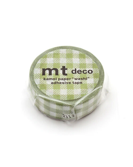 Green Gingham Washi Tape MT