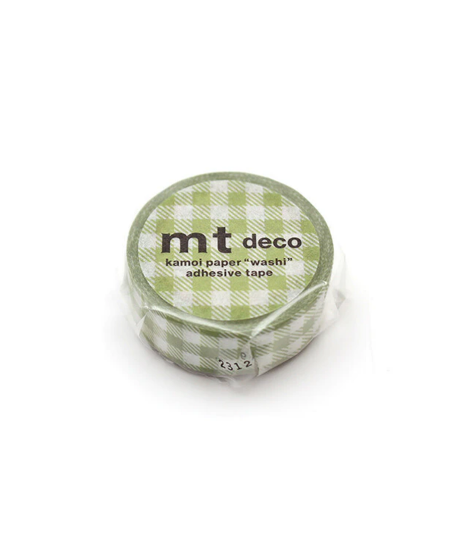 Green Gingham Washi Tape MT