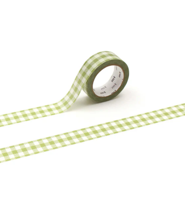 Green Gingham Washi Tape MT