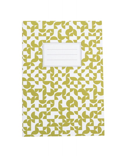 A5 Blank Notebook - Greeny Yellow Circles