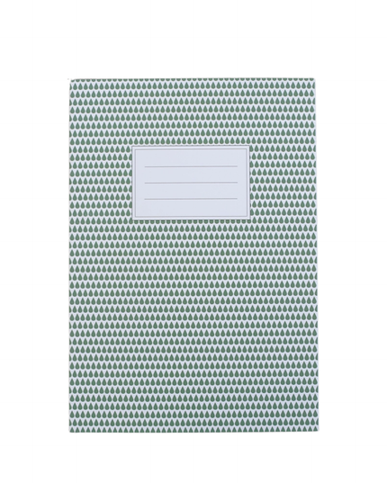 A5 Blank Notebook - Green Drops