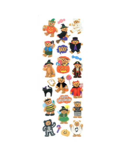 Halloween Glitter Bears Sticker Sheet