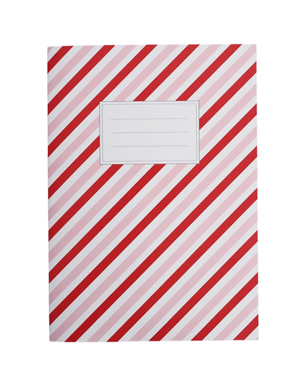 A5 Blank Notebook - Red/Pink Stripes
