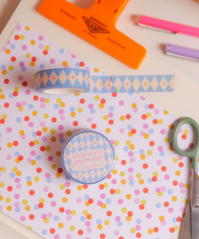Cornflower Harlequin Washi Tape
