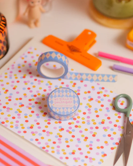 Cornflower Harlequin Washi Tape