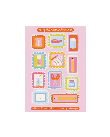 Stationery Stamps Sticker Sheet