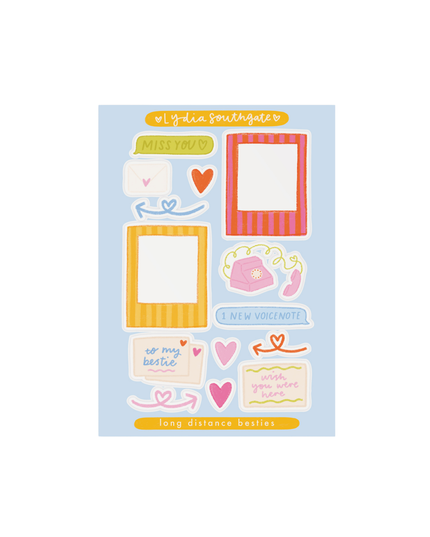 Long Distance Bestie Sticker Sheet