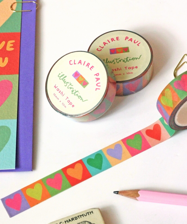 Colourful Hearts Washi Tape