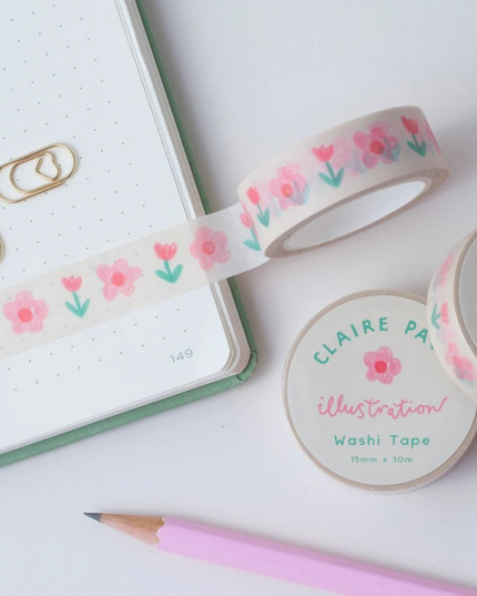 Pink Florals Washi Tape
