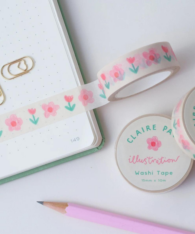 Pink Florals Washi Tape