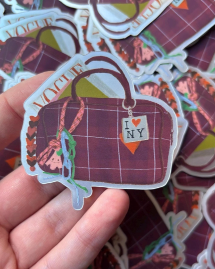 Gingham Handbag Holographic Sticker