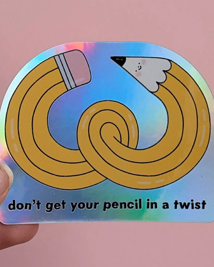Pencil in a Twist Sticker