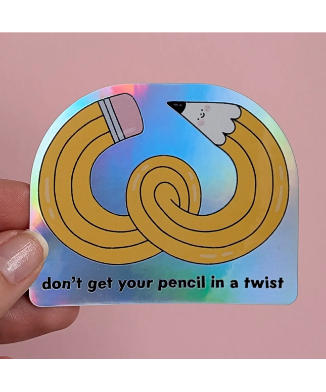 Pencil in a Twist Sticker