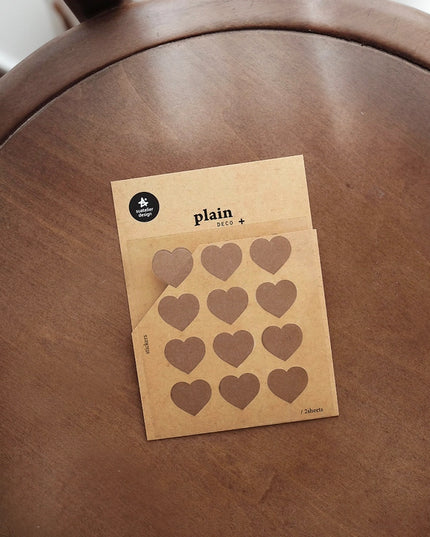 Kraft Heart Sticker Sheets