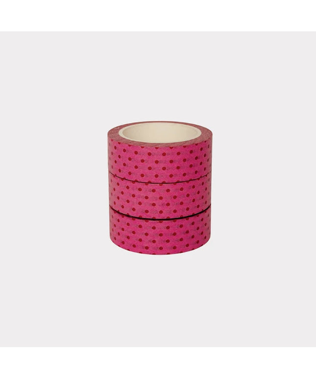 Pink & Maroon Polka Dot Washi Tape