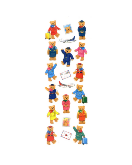 Cabin Crew Glitter Teddies Sticker Sheet